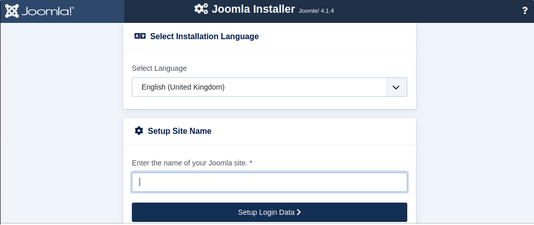 Setup Joomla Web site