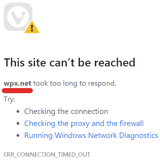 WPX Hosting Unavailable