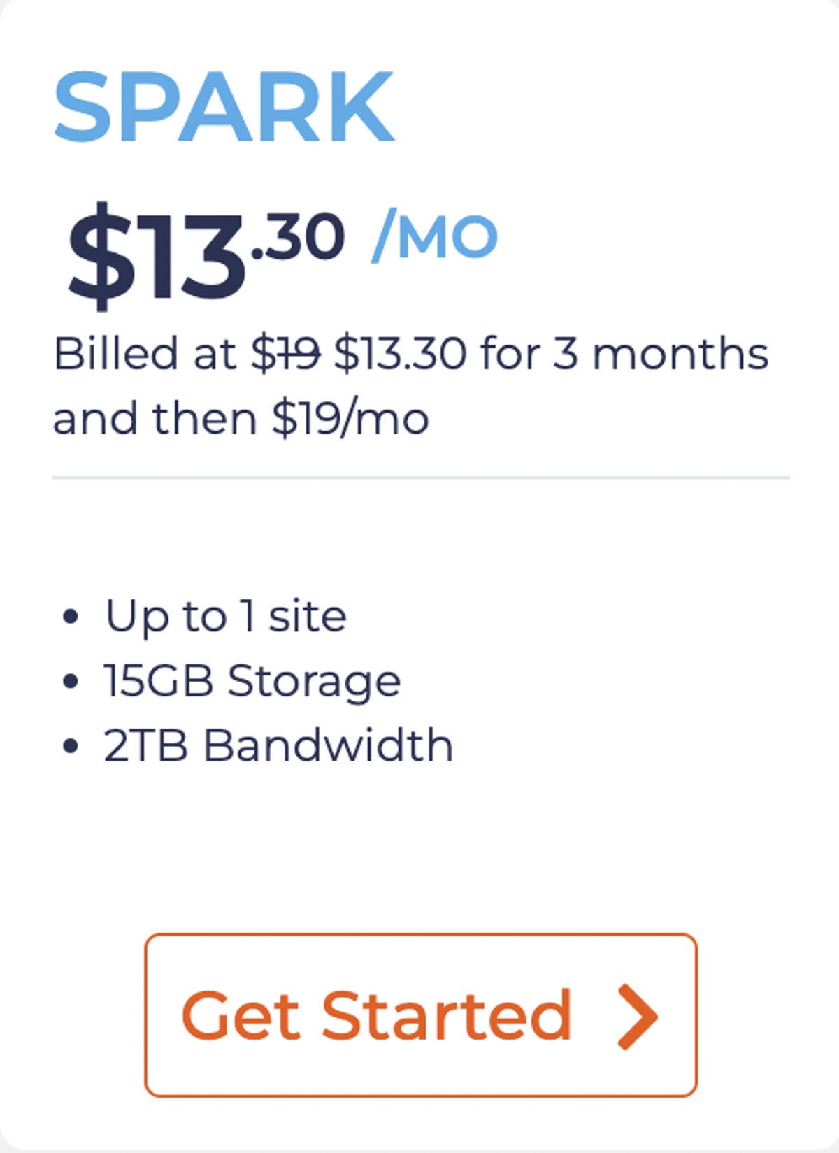 Spark costs $13.30 a month for first three months and then $19 a month