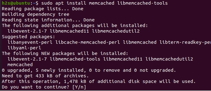 Command to install Memcached on Ubuntu 20.04