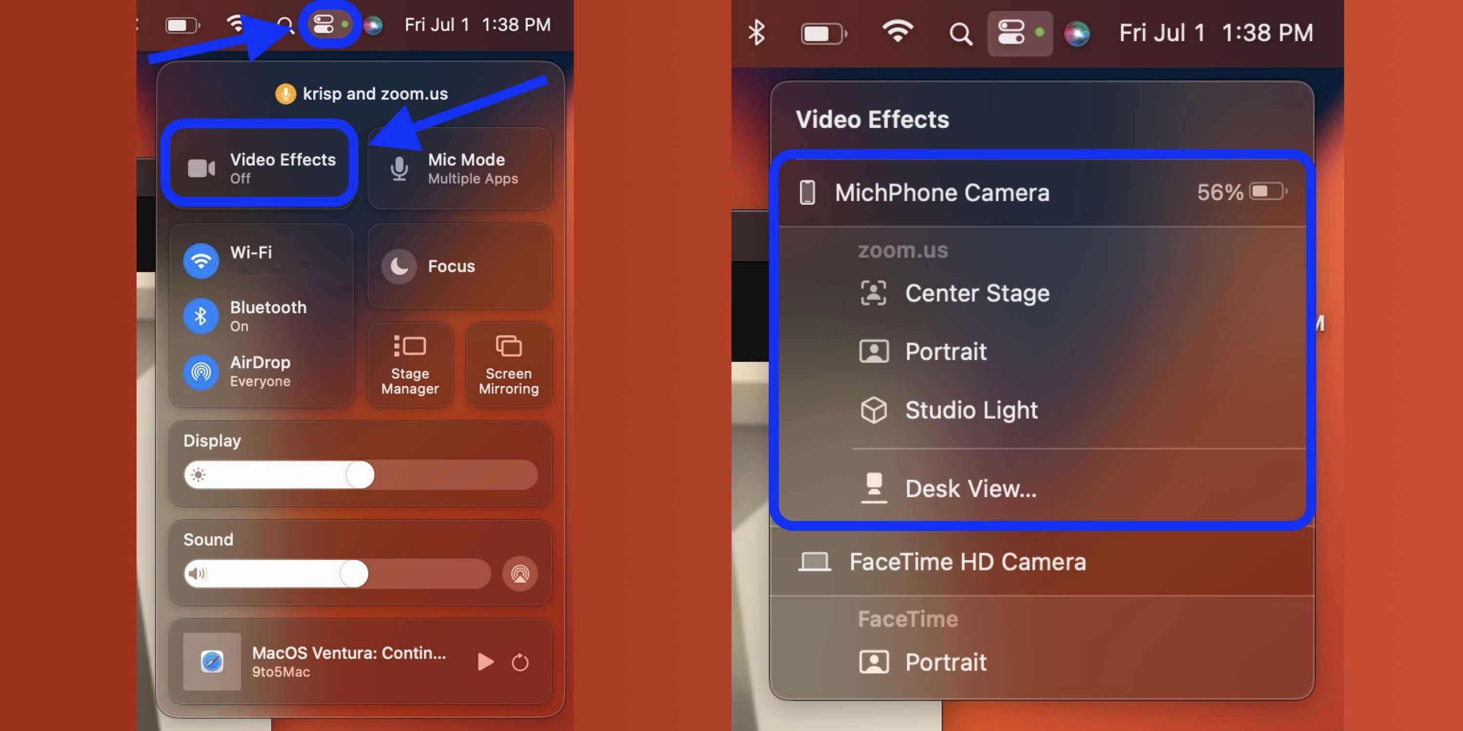 iPhone as Mac webcam Continuity Camera 3