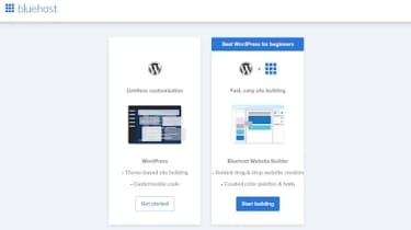 Bluehost&#039;s options for building a WordPress website within its control panel
