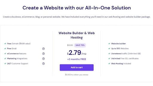 Hostinger website builder price